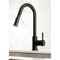 Kingston Brass Gourmetier Concord Single-Handle Kitchen Faucet with Pull-Down Sprayer