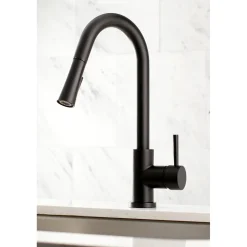 Kingston Brass Gourmetier Concord Single-Handle Kitchen Faucet with Pull-Down Sprayer