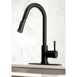Kingston Brass Gourmetier Concord Single-Handle Kitchen Faucet with Pull-Down Sprayer