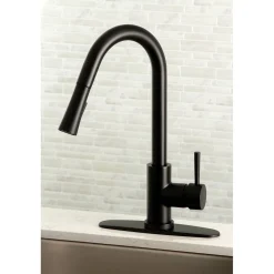 Kingston Brass Gourmetier Concord Single-Handle Kitchen Faucet with Pull-Down Sprayer