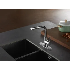 Kingston Brass Gourmetier Concord Single-Handle Kitchen Faucet with Pull-Out Sprayer