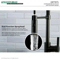 Kingston Brass Gourmetier Continental Single-Hole Single-Handle Pre-Rinse Kitchen Faucet