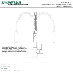 Kingston Brass Gourmetier Continental Single-Hole Single-Handle Pre-Rinse Kitchen Faucet