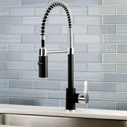 Kingston Brass Gourmetier Continental Single-Hole Single-Handle Pre-Rinse Kitchen Faucet