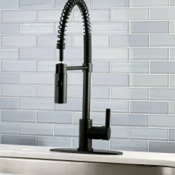 Kingston Brass Gourmetier Continental Single-Hole Single-Handle Pre-Rinse Kitchen Faucet