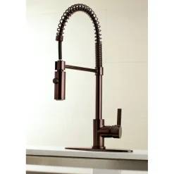 Kingston Brass Gourmetier Continental Single-Hole Single-Handle Pre-Rinse Kitchen Faucet