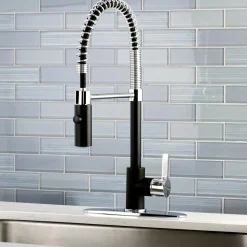 Kingston Brass Gourmetier Continental Single-Hole Single-Handle Pre-Rinse Kitchen Faucet