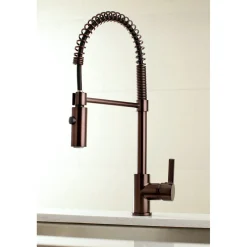 Kingston Brass Gourmetier Continental Single-Hole Single-Handle Pre-Rinse Kitchen Faucet