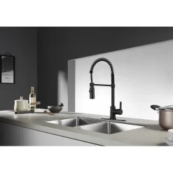 Kingston Brass Gourmetier Continental Single-Hole Single-Handle Pre-Rinse Kitchen Faucet