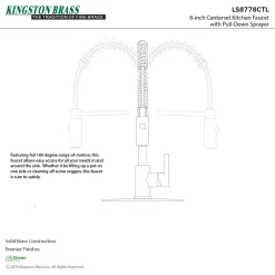 Kingston Brass Gourmetier Continental Single-Hole Single-Handle Pre-Rinse Kitchen Faucet
