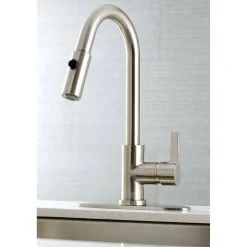 Kingston Brass Gourmetier Continental Single-Handle Single-Hole Pull-Down Kitchen Faucet
