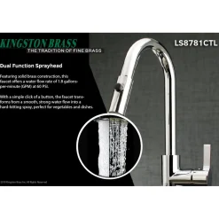 Kingston Brass Gourmetier Continental Single-Handle Single-Hole Pull-Down Kitchen Faucet