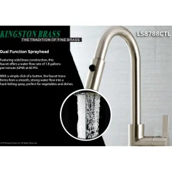 Kingston Brass Gourmetier Continental Single-Handle Single-Hole Pull-Down Kitchen Faucet