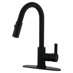 Kingston Brass Gourmetier Continental Single-Handle Single-Hole Pull-Down Kitchen Faucet