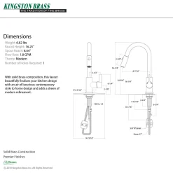 Kingston Brass Gourmetier Continental Single-Handle Single-Hole Pull-Down Kitchen Faucet