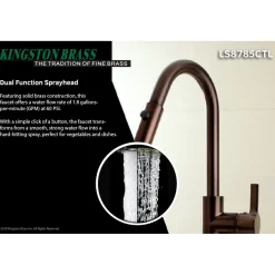 Kingston Brass Gourmetier Continental Single-Handle Single-Hole Pull-Down Kitchen Faucet