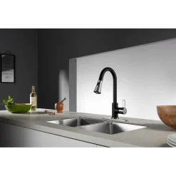 Kingston Brass Gourmetier Continental Deck Mount Single-Handle Pull-Down Kitchen Faucet