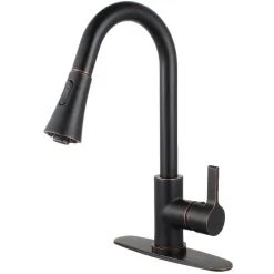 Kingston Brass Gourmetier Continental Deck Mount Single-Handle Pull-Down Kitchen Faucet