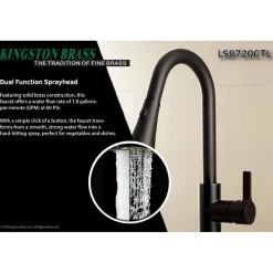 Kingston Brass Gourmetier Continental Deck Mount Single-Handle Pull-Down Kitchen Faucet