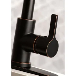 Kingston Brass Gourmetier Continental Deck Mount Single-Handle Pull-Down Kitchen Faucet