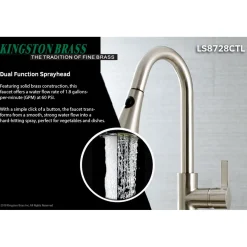 Kingston Brass Gourmetier Continental Deck Mount Single-Handle Pull-Down Kitchen Faucet