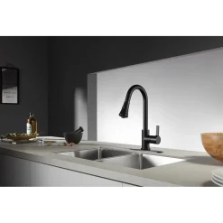 Kingston Brass Gourmetier Continental Deck Mount Single-Handle Pull-Down Kitchen Faucet