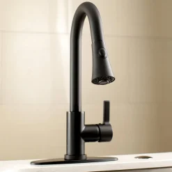 Kingston Brass Gourmetier Continental Deck Mount Single-Handle Pull-Down Kitchen Faucet