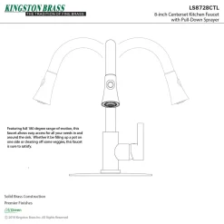 Kingston Brass Gourmetier Continental Deck Mount Single-Handle Pull-Down Kitchen Faucet