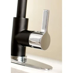 Kingston Brass Gourmetier Continental Deck Mount Single-Handle Pull-Down Kitchen Faucet
