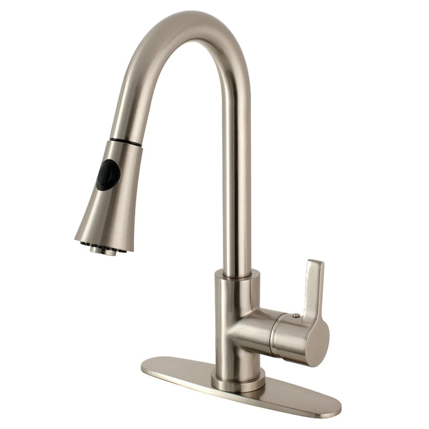 Kingston Brass Gourmetier Continental Deck Mount Single-Handle Pull-Down Kitchen Faucet
