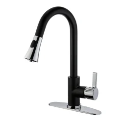 Kingston Brass Gourmetier Continental Deck Mount Single-Handle Pull-Down Kitchen Faucet