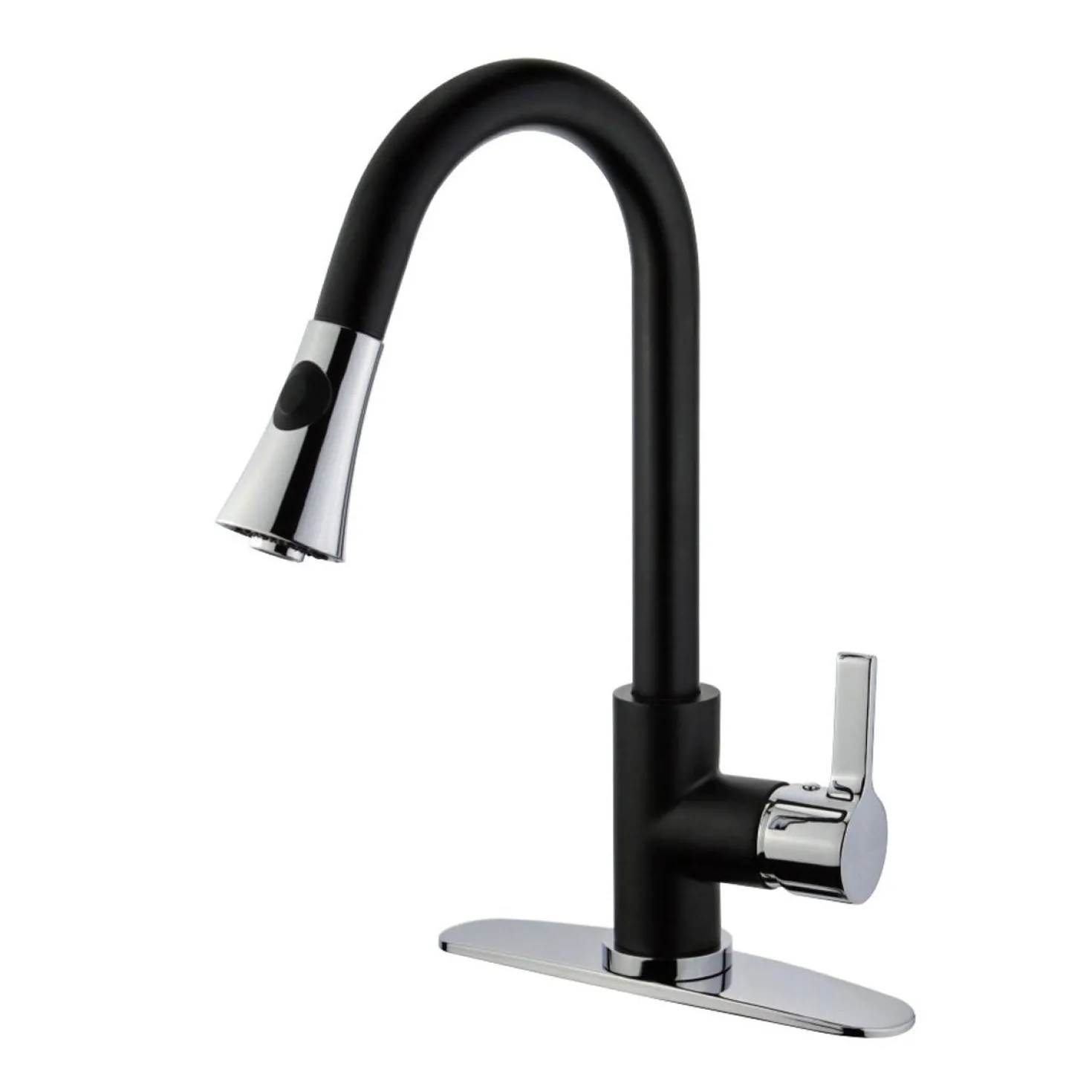 Kingston Brass Gourmetier Continental Deck Mount Single-Handle Pull-Down Kitchen Faucet