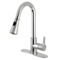 Kingston Brass Gourmetier Continental Deck Mount Single-Handle Pull-Down Kitchen Faucet