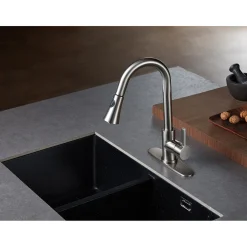 Kingston Brass Gourmetier Continental Deck Mount Single-Handle Pull-Down Kitchen Faucet