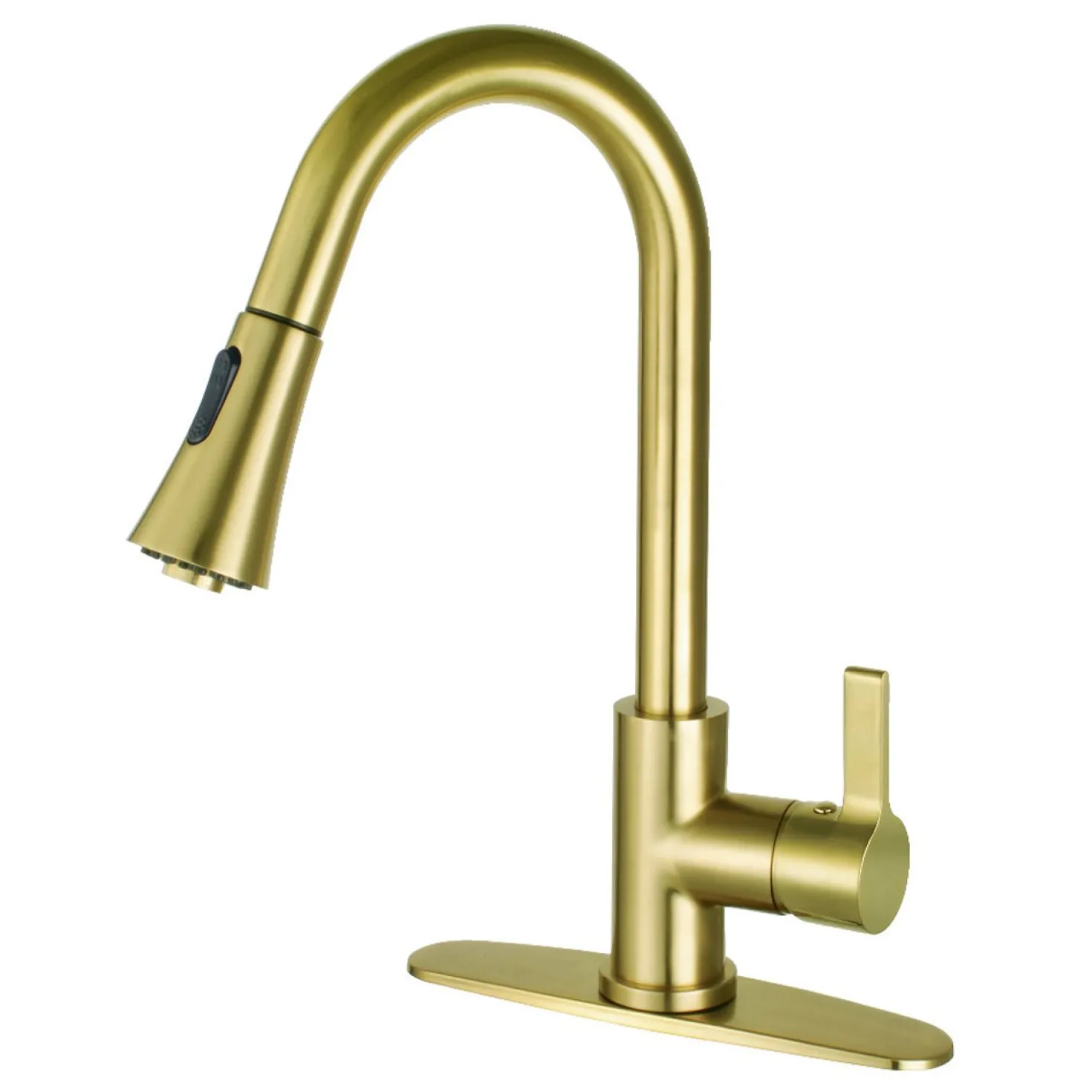 Kingston Brass Gourmetier Continental Deck Mount Single-Handle Pull-Down Kitchen Faucet