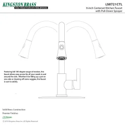 Kingston Brass Gourmetier Continental Deck Mount Single-Handle Pull-Down Kitchen Faucet