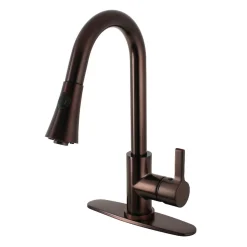 Kingston Brass Gourmetier Continental Deck Mount Single-Handle Pull-Down Kitchen Faucet