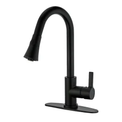 Kingston Brass Gourmetier Continental Deck Mount Single-Handle Pull-Down Kitchen Faucet