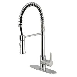 Kingston Brass Gourmetier Continental Single-Handle Pull-Down Kitchen Faucet