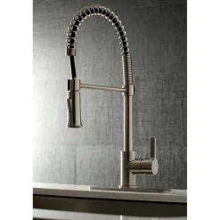 Kingston Brass Gourmetier Continental Single-Handle Pull-Down Kitchen Faucet
