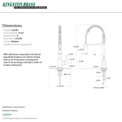 Kingston Brass Gourmetier Continental Single-Handle Pull-Down Kitchen Faucet
