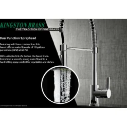 Kingston Brass Gourmetier Continental Single-Handle Pull-Down Kitchen Faucet