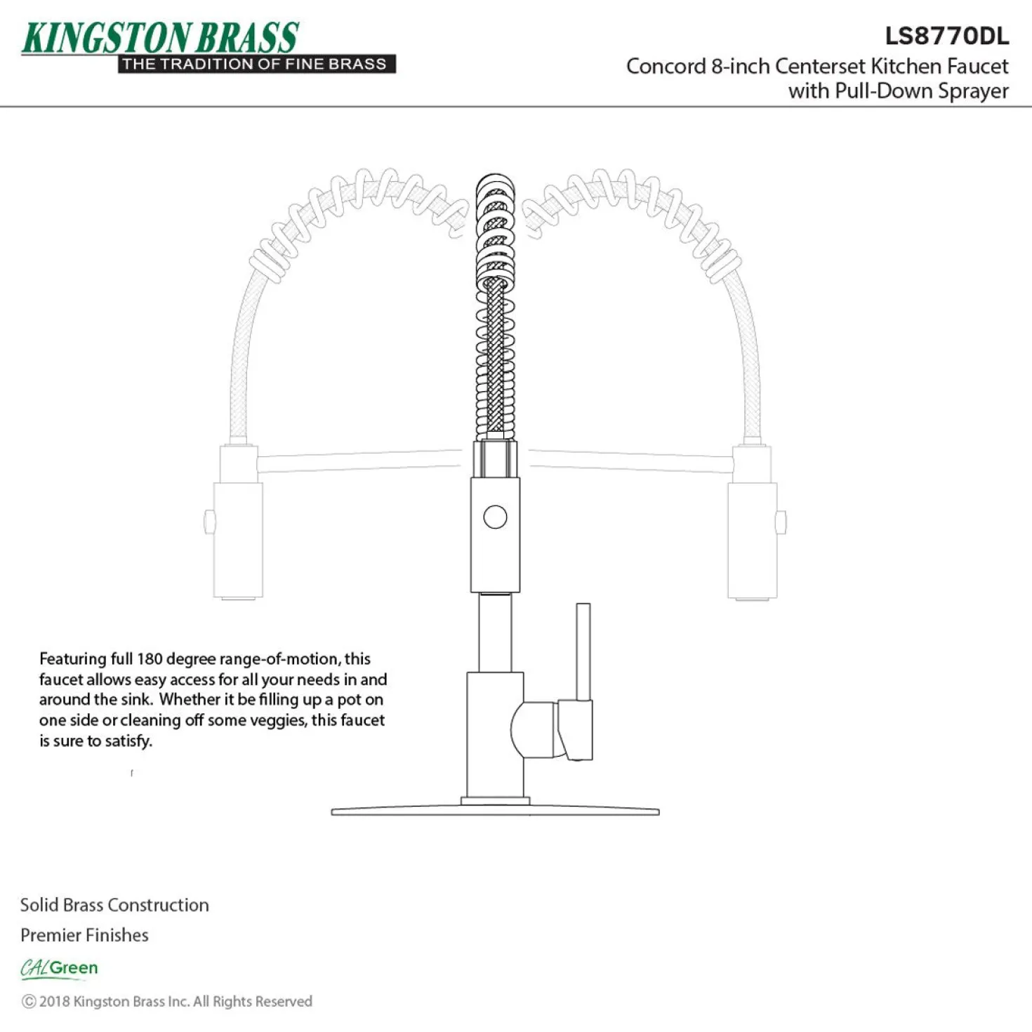 Kingston Brass Gourmetier Concord Pre-Rinse Kitchen Faucet