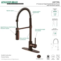 Kingston Brass Gourmetier Concord Pre-Rinse Kitchen Faucet