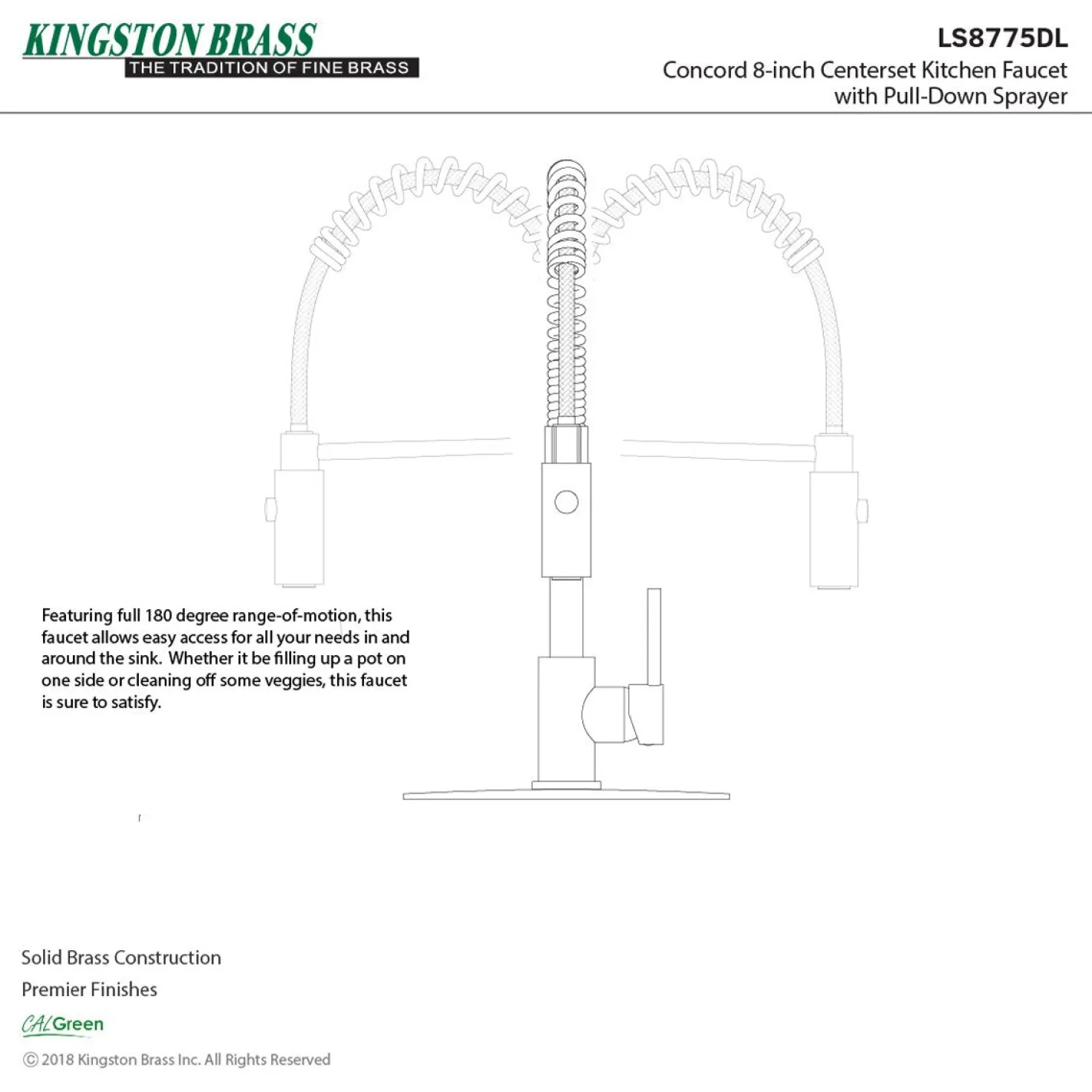 Kingston Brass Gourmetier Concord Pre-Rinse Kitchen Faucet