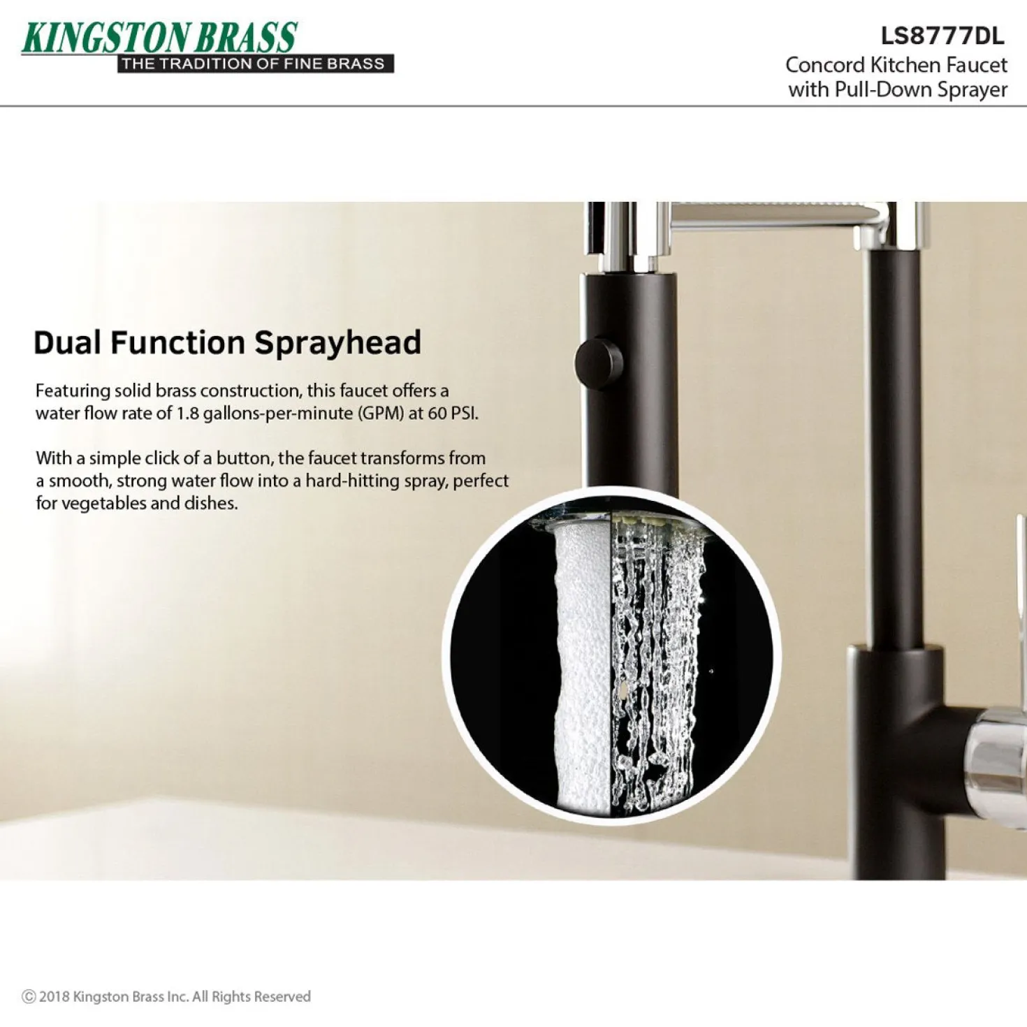 Kingston Brass Gourmetier Concord Pre-Rinse Kitchen Faucet