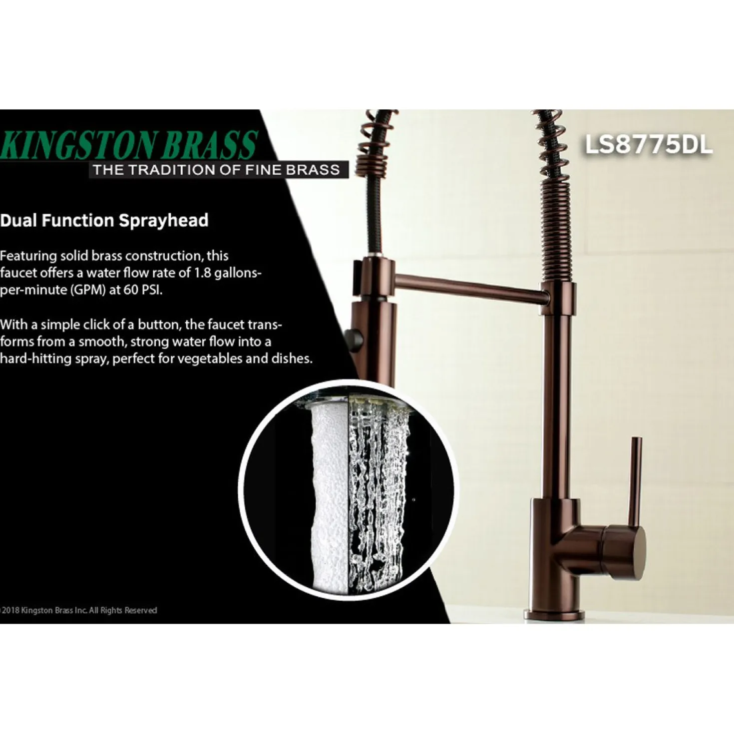 Kingston Brass Gourmetier Concord Pre-Rinse Kitchen Faucet