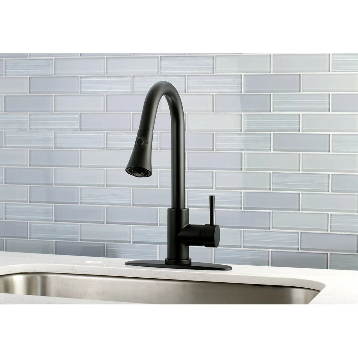 Kingston Brass Gourmetier Concord Deck Mount Single-Handle Pull-Down Kitchen Faucet