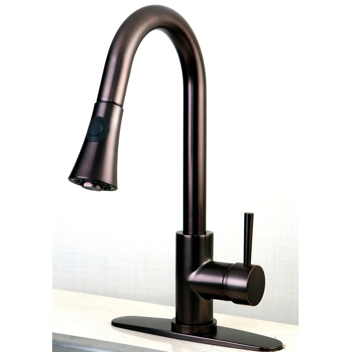 Kingston Brass Gourmetier Concord Deck Mount Single-Handle Pull-Down Kitchen Faucet
