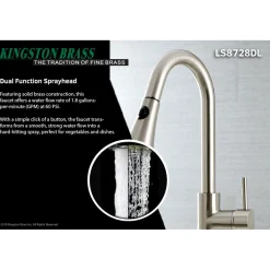 Kingston Brass Gourmetier Concord Deck Mount Single-Handle Pull-Down Kitchen Faucet